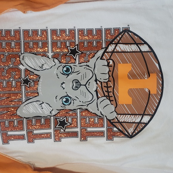 UT Tennessee Girl's Football Shirt with Dog size 10 5th & Ocean Clothing LLC - Picture 2 of 7